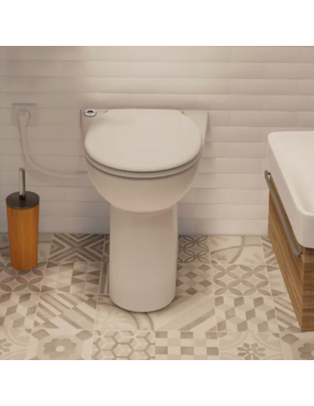 Installazione SFA WC con Trituratore Incorporato Sanicompact 43 Silence in bagno compatto