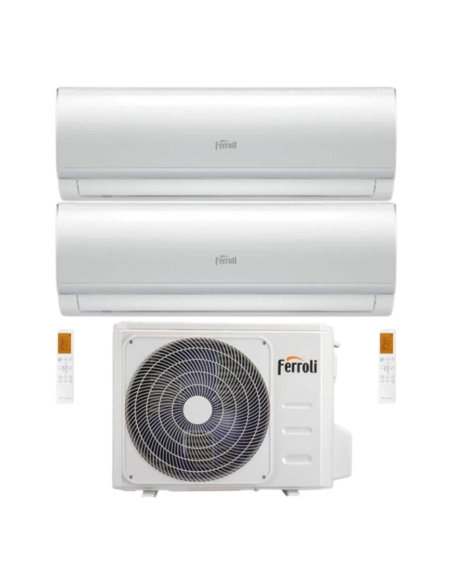Ferroli Climatizzatore Dual Split Giada M 12+12 con U.E. 2CP001QF-21-3 R32 Inverter Wi-Fi Classe A++