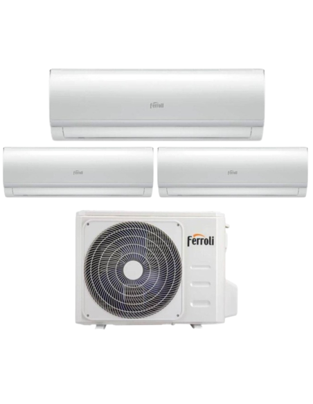 Ferroli Climatizzatore Trial Split Giada 9+9+12 con U.E. 2CP001SF-28-4 R32 Inverter Wi-Fi Classe A++