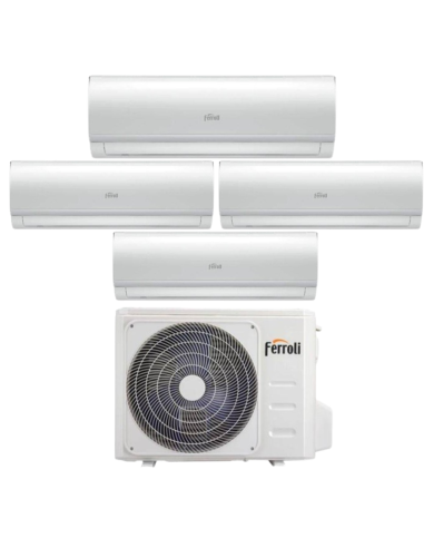 Ferroli Climatizzatore Quadri Split Giada 9+9+9+9 con U.E. 2CP001SF-28-4 R-32 Inverter Wi-Fi Classe A++