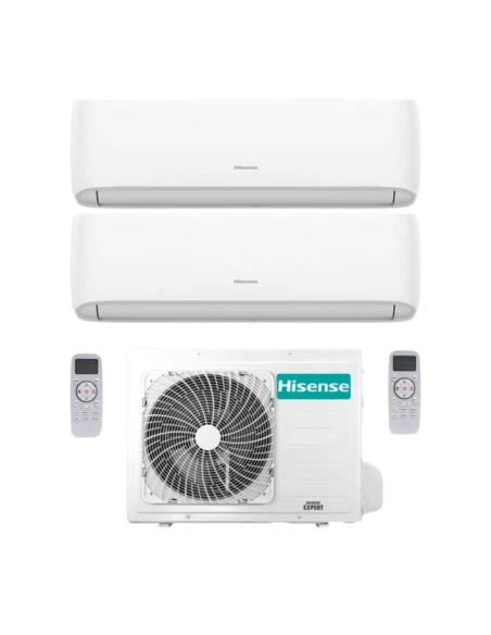 Hisense Climatizzatore Dual Split 12+18 Hi Comfort, Inverter R-32 Wi-Fi, Climatizzatore A++