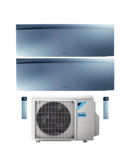Daikin Climatizzatore Emura dual split 12+12 Wi-Fi Inverter A+++ con Unità Esterna 50-2 Silver