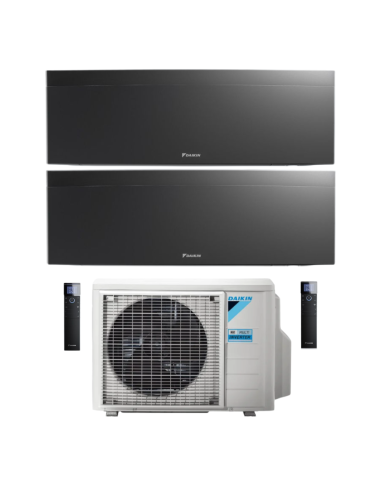 Daikin Climatizzatore Emura dual split 9+12 Wi-Fi Inverter A+++ con Unità Esterna 50-2 Nero