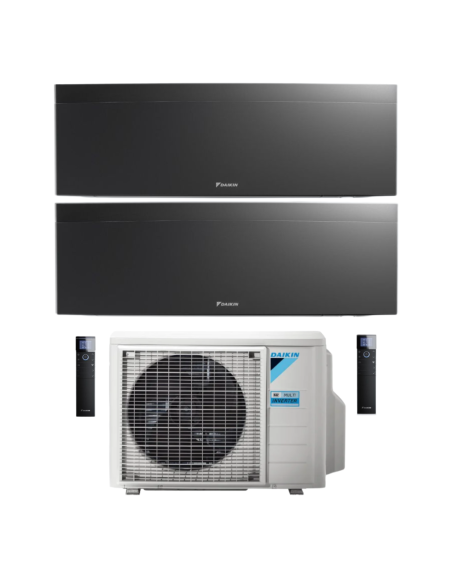 Daikin Climatizzatore Emura dual split 7+7 Wi-Fi Inverter A+++ con Unità Esterna 40-2 Nero