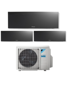 Daikin Climatizzatore Emura trial split 9+9+12 Wi-Fi Inverter A+++ con Unità Esterna 80-4 Nero