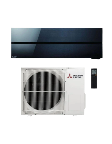 Climatizzatore Mitsubishi Electric MSZ-LN Kirigamine Style Wi-Fi R-32 Onyx Black, unità interna dal design nero elegante.