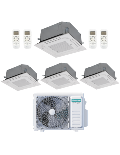 Hisense Climatizzatore Quadri Split Inverter a Cassetta ACT 9+9+9+12 con 4AMW81U4RJC R-32 Wi-Fi Optional