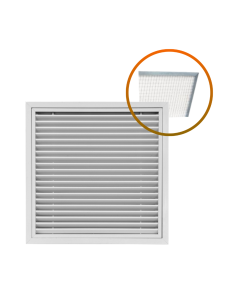 Griglia di Ripresa Portafiltro 595x595 mm ad Alette Fisse Inclinate