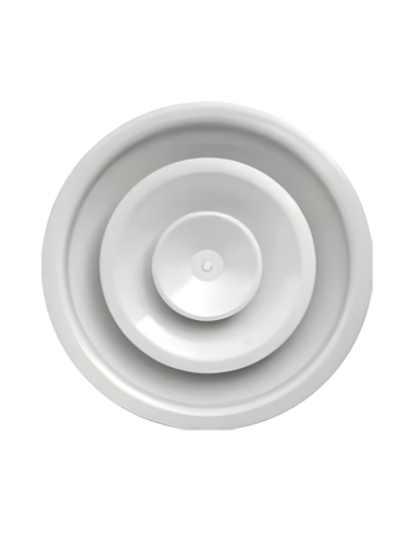 diffusore circolare a coni regolabili in alluminio e acciaio bianco