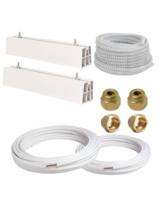 Briscool Kit Installazione Climatizzatore con base pvc, dadi, tubo condensa 18 o 20 mm e tubo rame 1/4 e 3/8