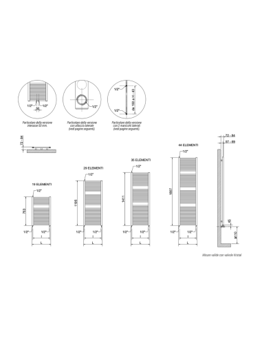 Cordivari Termoarredo Claudia dritto bianco