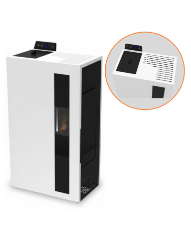 C-Line Stufa a Pellet Slim Ventilata Bronte 5 4,9 kW bianco