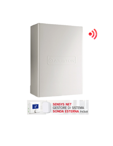 Ariston Caldaia a Condensazione per Esterno Genus One Net Ext 25 kW Metano/Gpl Wi-Fi Con Kit Scarico Fumi Classe A+