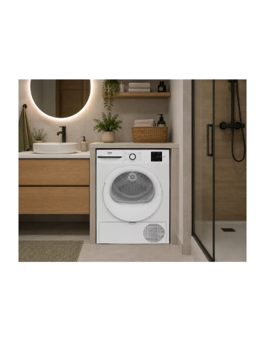 BEKO Asciugatrice 9 Kg Inverter D BMT93EW installata in bagno