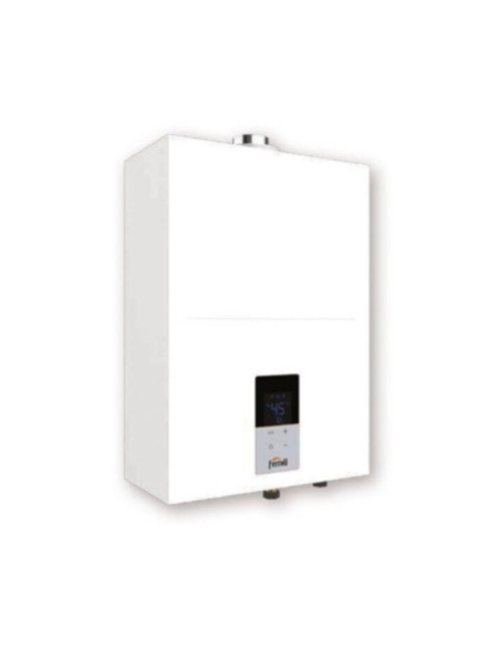 Ferroli Scaldabagno a Gas a Camera Stagna Kona 12/15/17 LT GPL o Metano Low NOx Con Kit Scarico Fumi