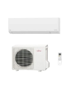 Climatizzatore Condizionatore Fujitsu Inverter KL R-32 Classe A++ Wi-Fi Integrato installato a parete in una casa moderna.
