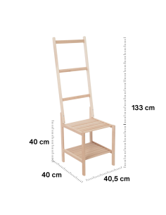 Sedia Portasciugamani In Legno Faggio, Made in Italy 2