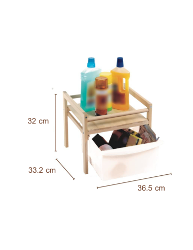 Misure Carrello cucina legno di faggio naturale