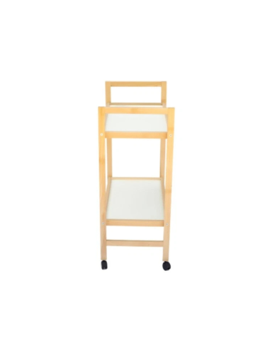 Carrello cucina legno faggio con 2 ripiani naturale laterale