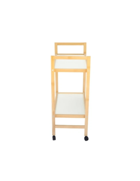 Carrello cucina legno faggio con 2 ripiani naturale laterale