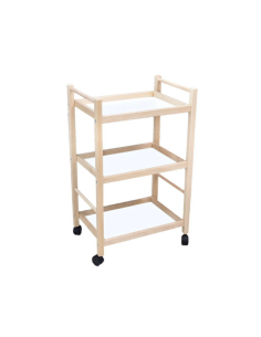 Carrello legno faggio naturale con 3 ripiani