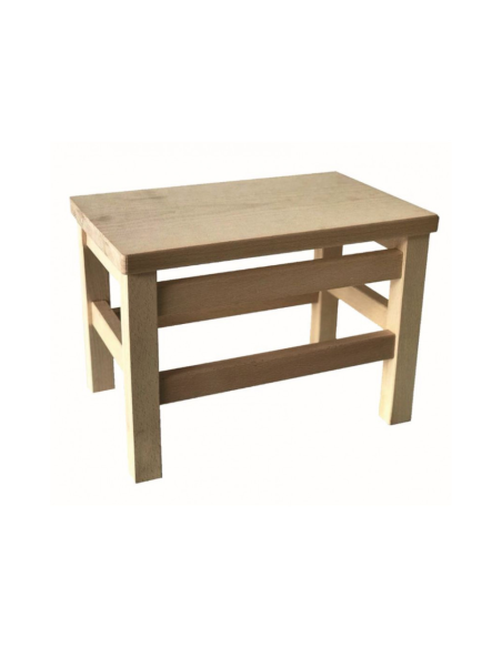 Sgabellino compatto in legno di faggio naturale