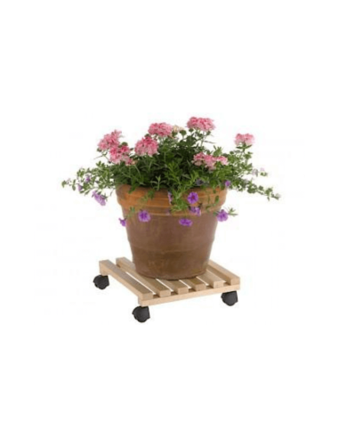 Supporto mobile per vasi in legno di faggio naturale