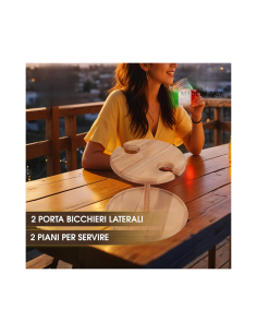 Alzatina legno con due porta bicchieri 2