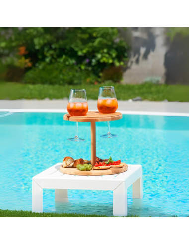 Alzatina legno con due porta bicchieri ambientata