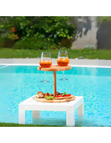 Alzatina legno con due porta bicchieri ambientata