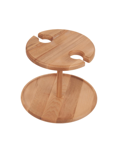 Alzatina legno con due porta bicchieri