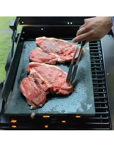 Pietra lavica con supporto in legno di faggio