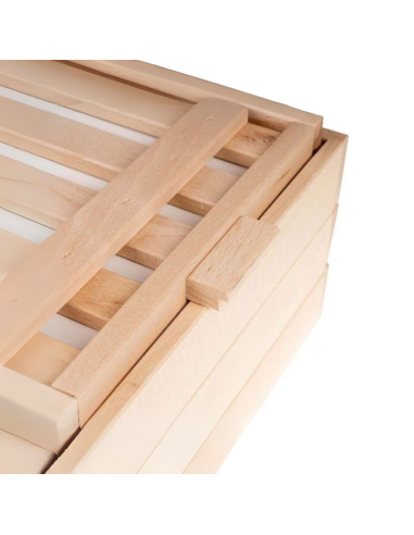 Cassetta porta pane legno con tagliere integrato dettaglio