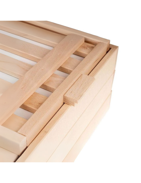 Cassetta porta pane legno con tagliere integrato dettaglio