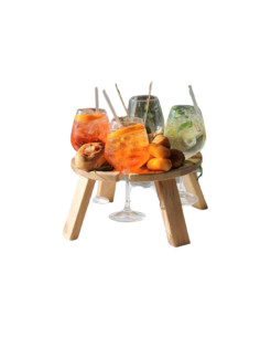 Vassoio aperitivo in legno pieghevole per picnic