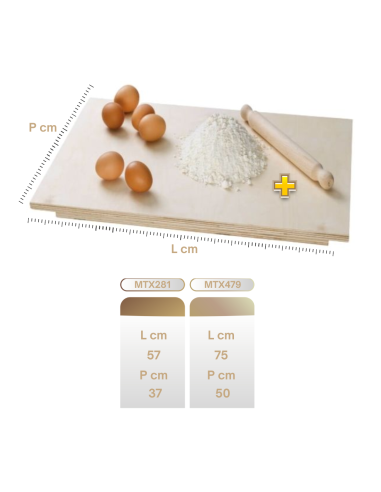 kit spianatoia legno multistrato + mattarello